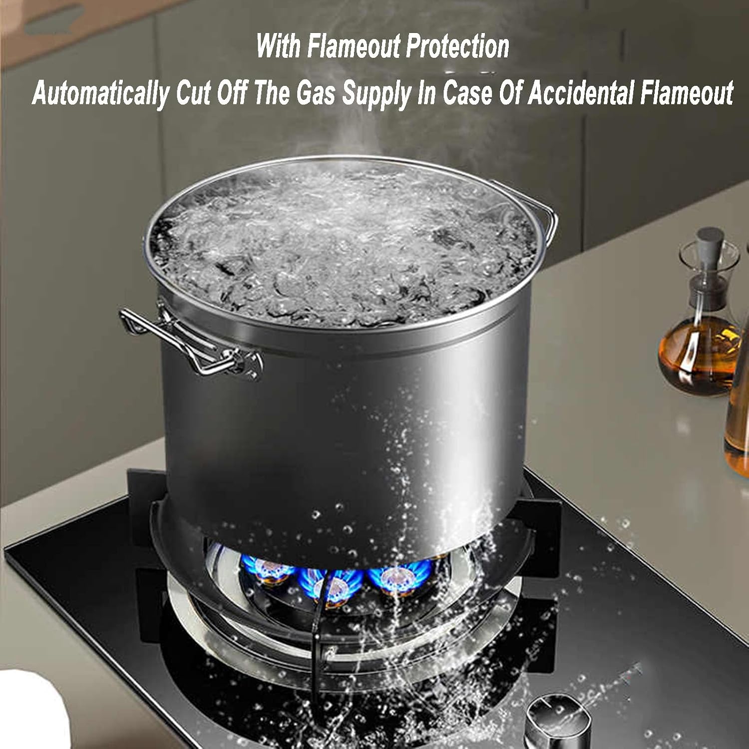 Gas Cooker,5.2kW Nine-Burner Timer-Controlled Gas Stove,Single-Burner Tabletop/Built-in,for Family Restaurants Food Stalls