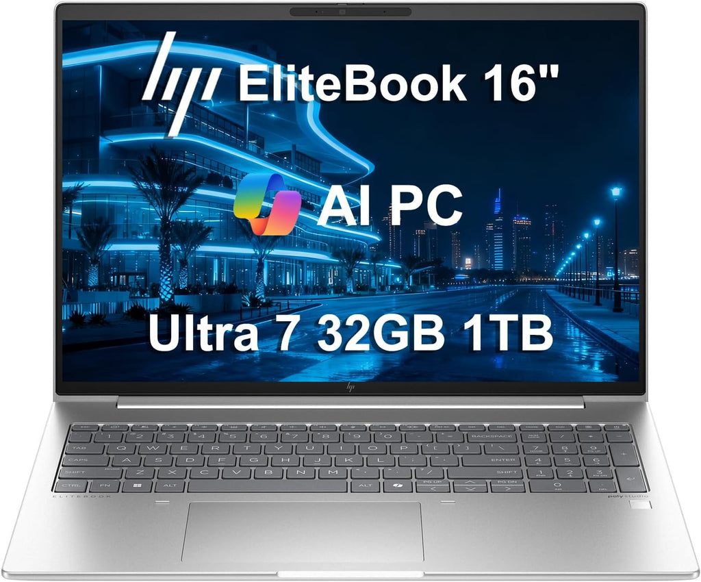 HP EliteBook 660 G11 Business AI PC Laptop (16' FHD+ Anti-Glare, Intel 12-Core Ultra 7 165U, 32GB DDR5, 1TB SSD), Fingerprint Reader, Backlit, 5MP IR Webcam, 2x Thunderbolt 4, Fast Charge, Win 11 Pro