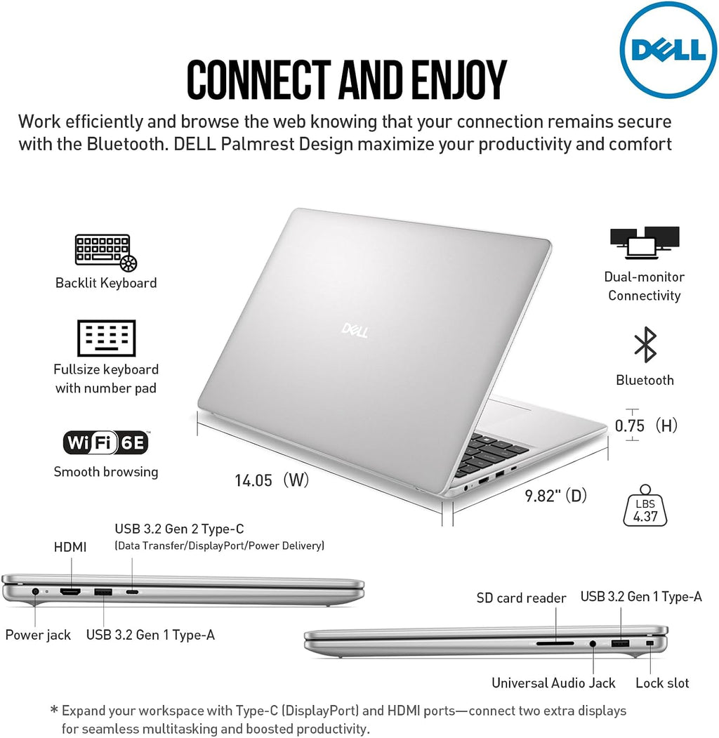Dell 2026 16 Touchscreen Laptop Computer, 16' FHD+ Touch Screen Business Laptop, Intel Core 5 (10-Cores, Beat i7-1355U), 16GB DDR5 512GB SSD, Windows 11 Pro, Backlit Keyboard, Wi-Fi 6E, Copilot Key