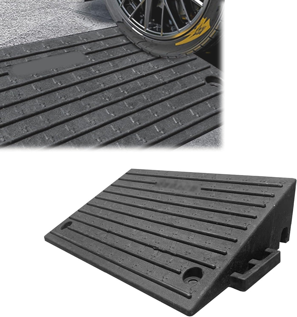 Rubber Kerb Ramps,Curbside Driveway Ramp,Doorway Curb Ramps,Durable And Easy To Install,Suitable For Vehicles,Wheelchairs,Warehouses,Motorcycles,Door Thresholds(50*32*9cm/19.6*12.6*3.5in)