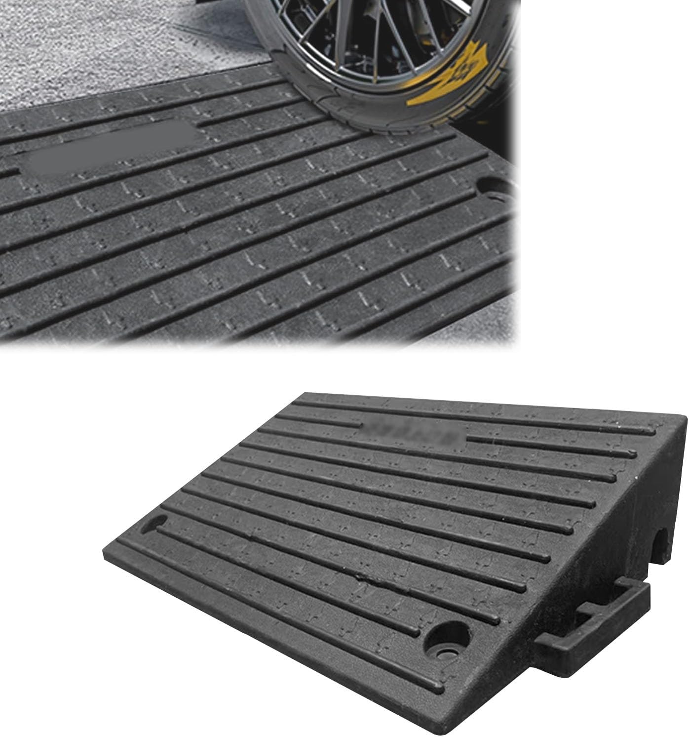 Rubber Kerb Ramps,Curbside Driveway Ramp,Doorway Curb Ramps,Durable And Easy To Install,Suitable For Vehicles,Wheelchairs,Warehouses,Motorcycles,Door Thresholds(50*32*9cm/19.6*12.6*3.5in)