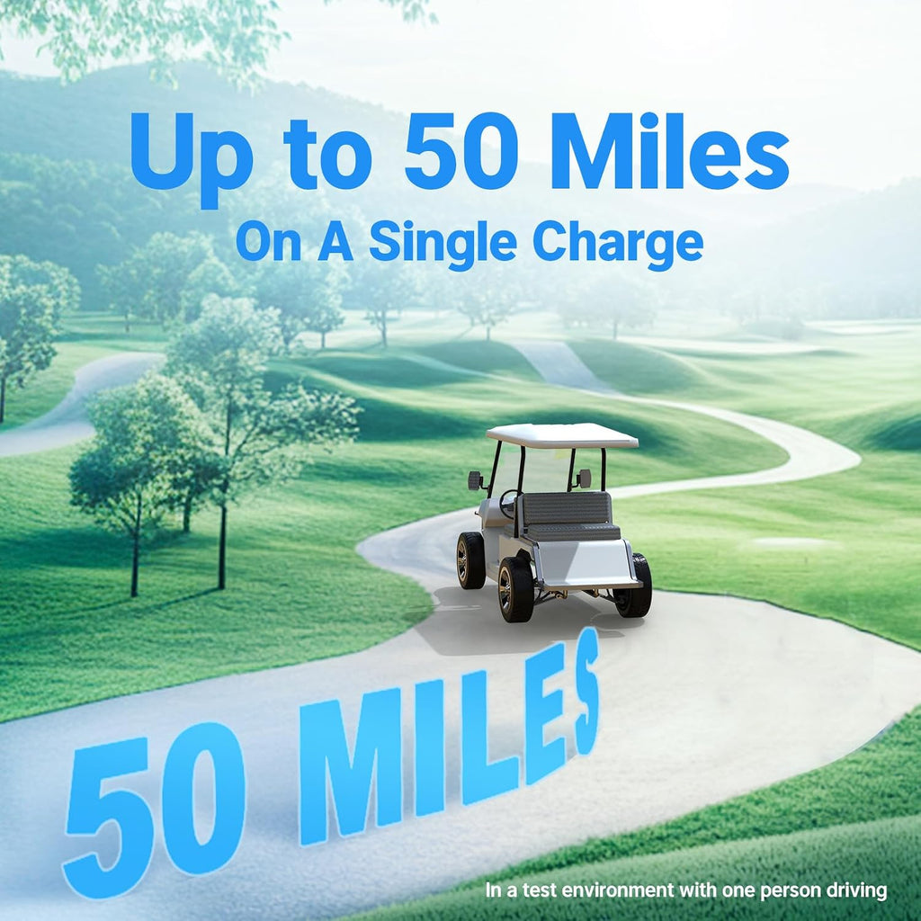 Redodo 48V 100Ah Lithium Golf Cart Battery, Smart 200A BMS, Bluetooth & Low-Temp Protection, 4000+ Deep Cycles LiFePO4 Battery, Max 20.48kW Power Output, Perfect for Golf Carts