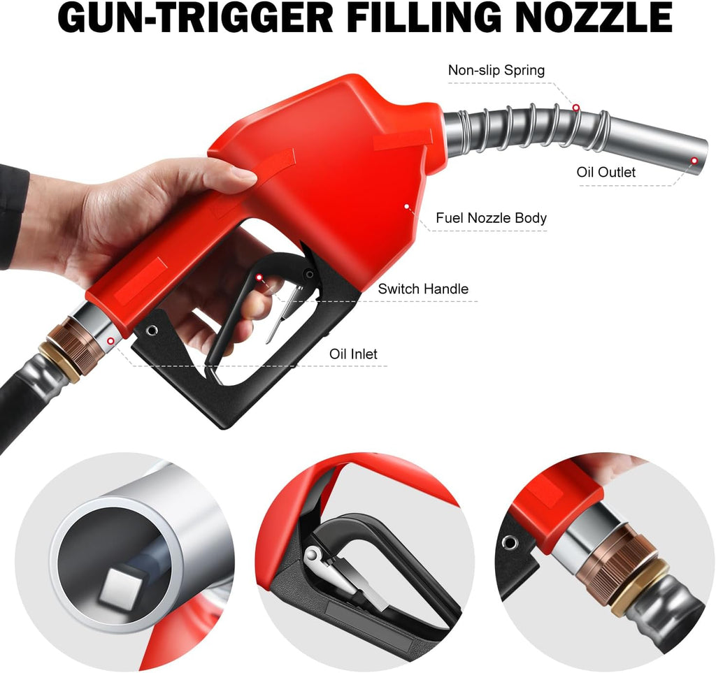 DNA MOTORING Portable Fuel Tank Caddy 26 Gallon 100L 12V Diesel Transfer Unit for Cars Trucks Lawn Mowers ATVs Boats,Grey,TOOLS-00303