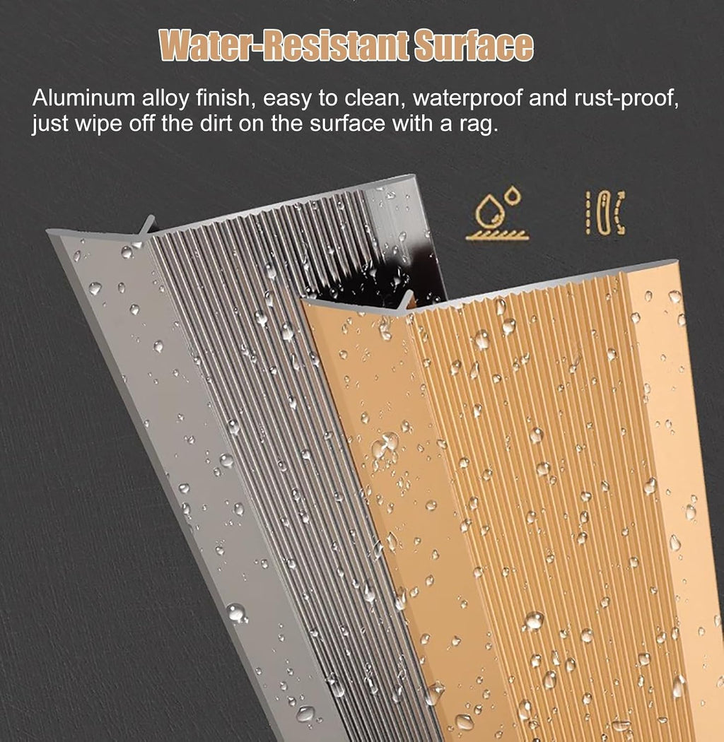 Metal Heavy Duty Transition Strip for Uneven Floors 4 Inch Wide Temporary Ramp Threshold Reducer for Wood to Tile/ Laminate Flooring/ Concrete Slabs, Floor Edge Trim ( Color : Silver , Size : 105cm/41