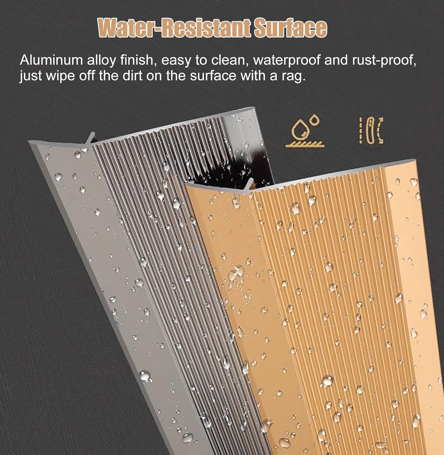 Metal Heavy Duty Transition Strip for Uneven Floors 4 Inch Wide Temporary Ramp Threshold Reducer for Wood to Tile/ Laminate Flooring/ Concrete Slabs, Floor Edge Trim ( Color : Silver , Size : 105cm/41