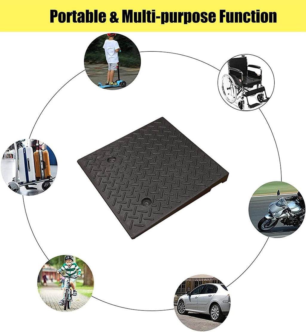Wheelchair Ramp Wheelchair Ramp Heavy Duty Rubber Threshold Ramp Non-Slip Wear-Resistant Scooter Ramp for Home Door Dock Kerb Ramps Load 3 Tons Anti-Slip