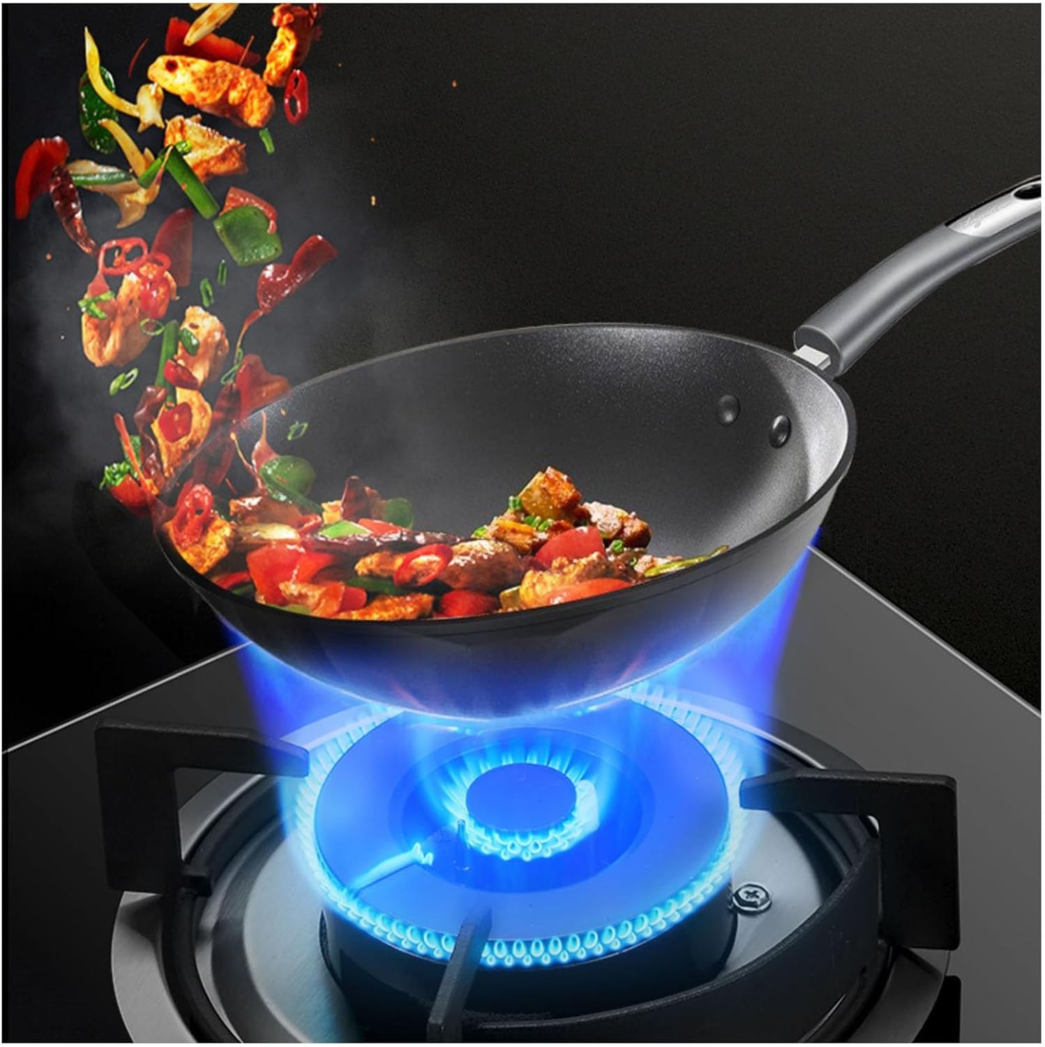 Portable Gas Stove,Single Burner Propane Stove,Max 17742.4BTU with Pulse Electronic Ignition Tempered Glass Suitable for Apartments Kitchens(black) (Color : NG, Size : 17742.4BTU)