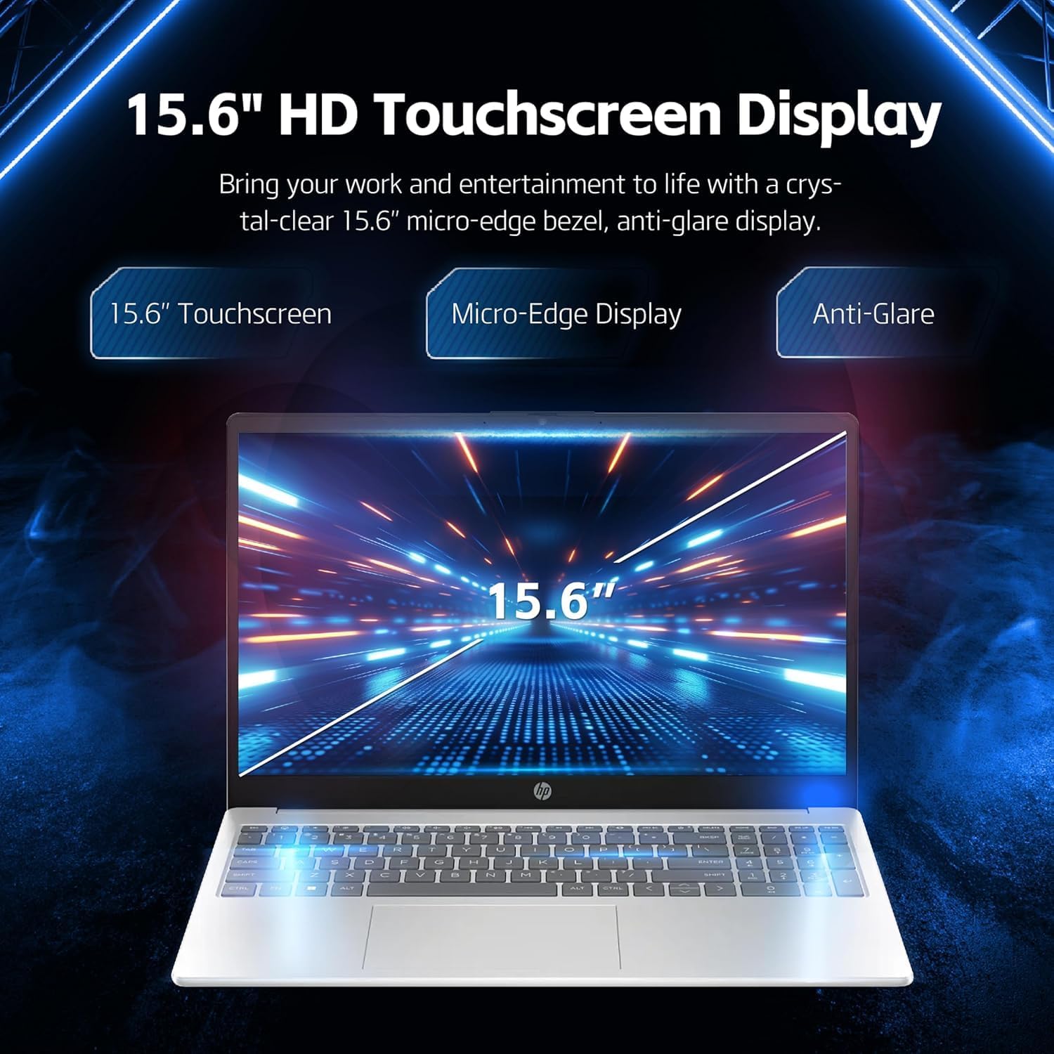HP 15.6 Inch Touchscreen Laptop | 12th Gen Intel Core i5, 10-Core Processor (Upto 4.4GHz) | 32GB RAM, 1TB SSD | Windows 11 | Natural Silver | Fast Charge | WiFi 6 | Office 365 for The Web