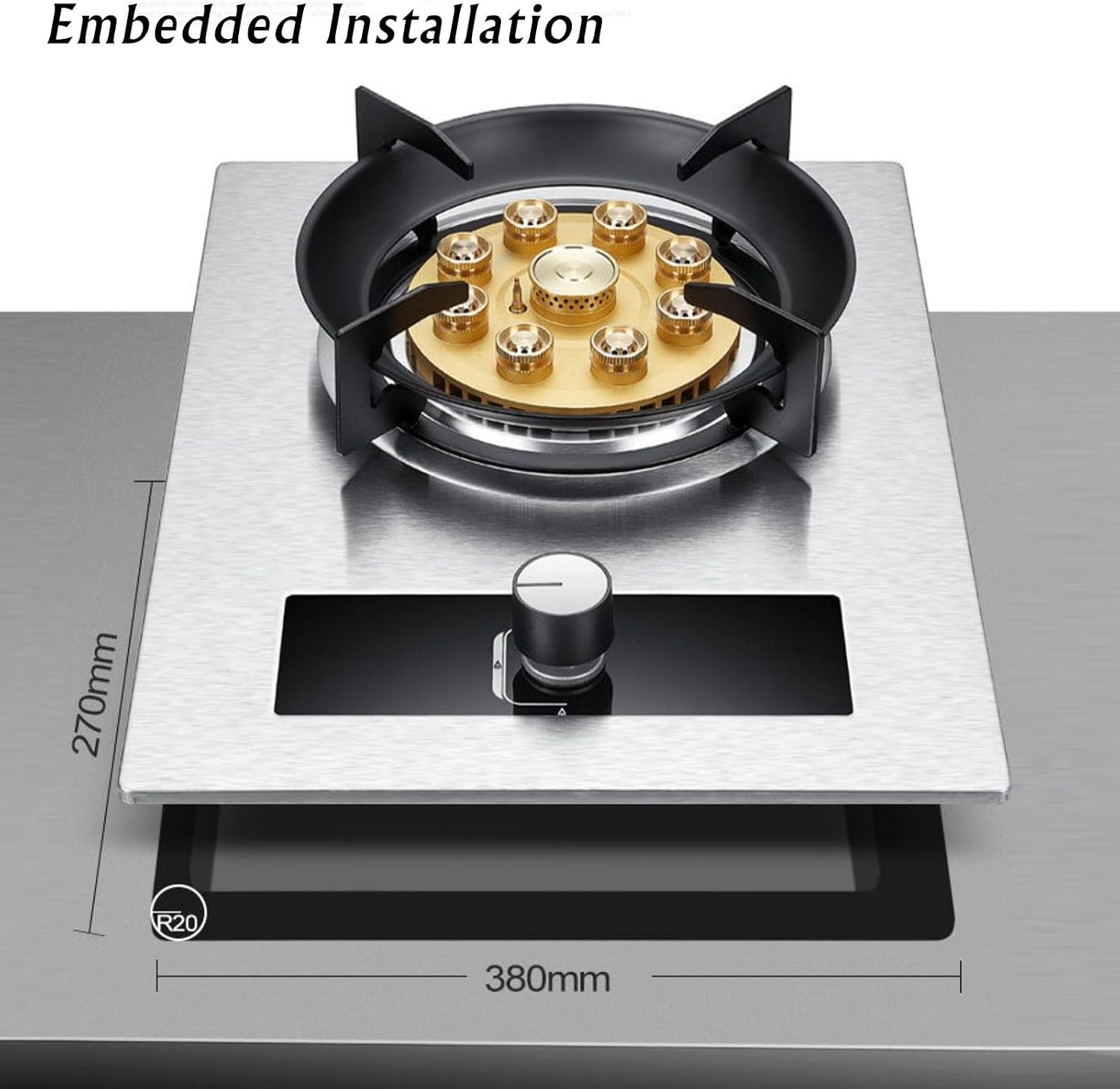 Portable Gas Stove,1 Burner Propane Stove,Max 17742.4BTU Stainless Steel with Pulse Electronic Ignition for Indoor Kitchen,Apartment and Open Kitchen (Color : NG)