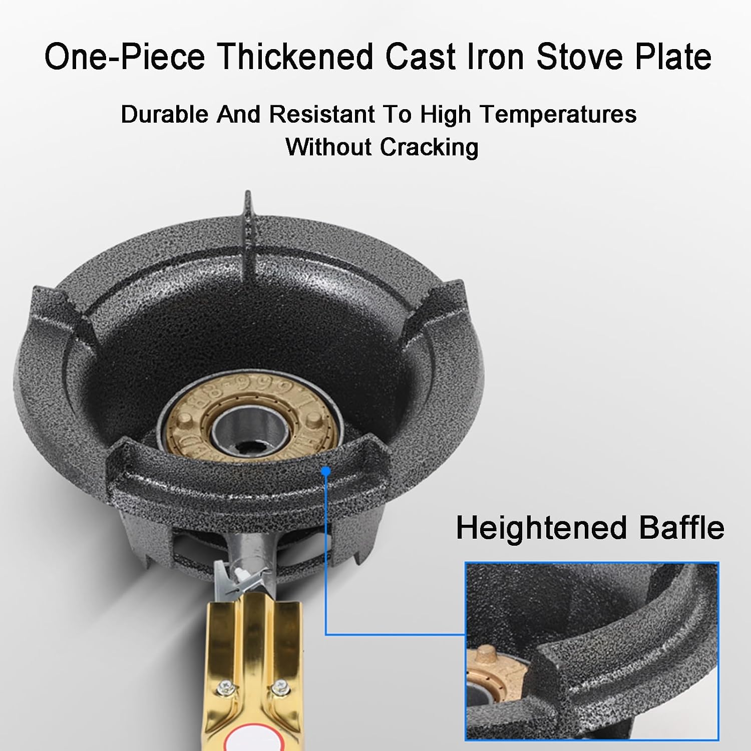Gas Stove 1 Burner,25KW Tabletop Liquefied Gas Stove,Black Cast Iron Pot Rack with Knob,with Automatic Flameout Protection Device,Energy and Gas Saving(30cm)