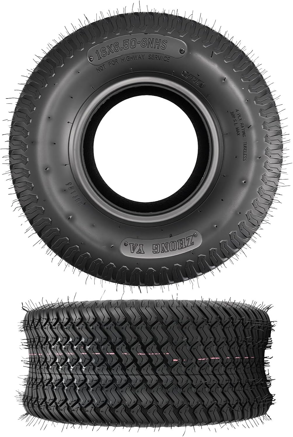 KAX 18x8.5-8 Lawn Mower Tires,18x8.5-8 Mud Tires for Off-Road, Golf Carts,4 Ply, 2Pcs,Tubeless Z-160