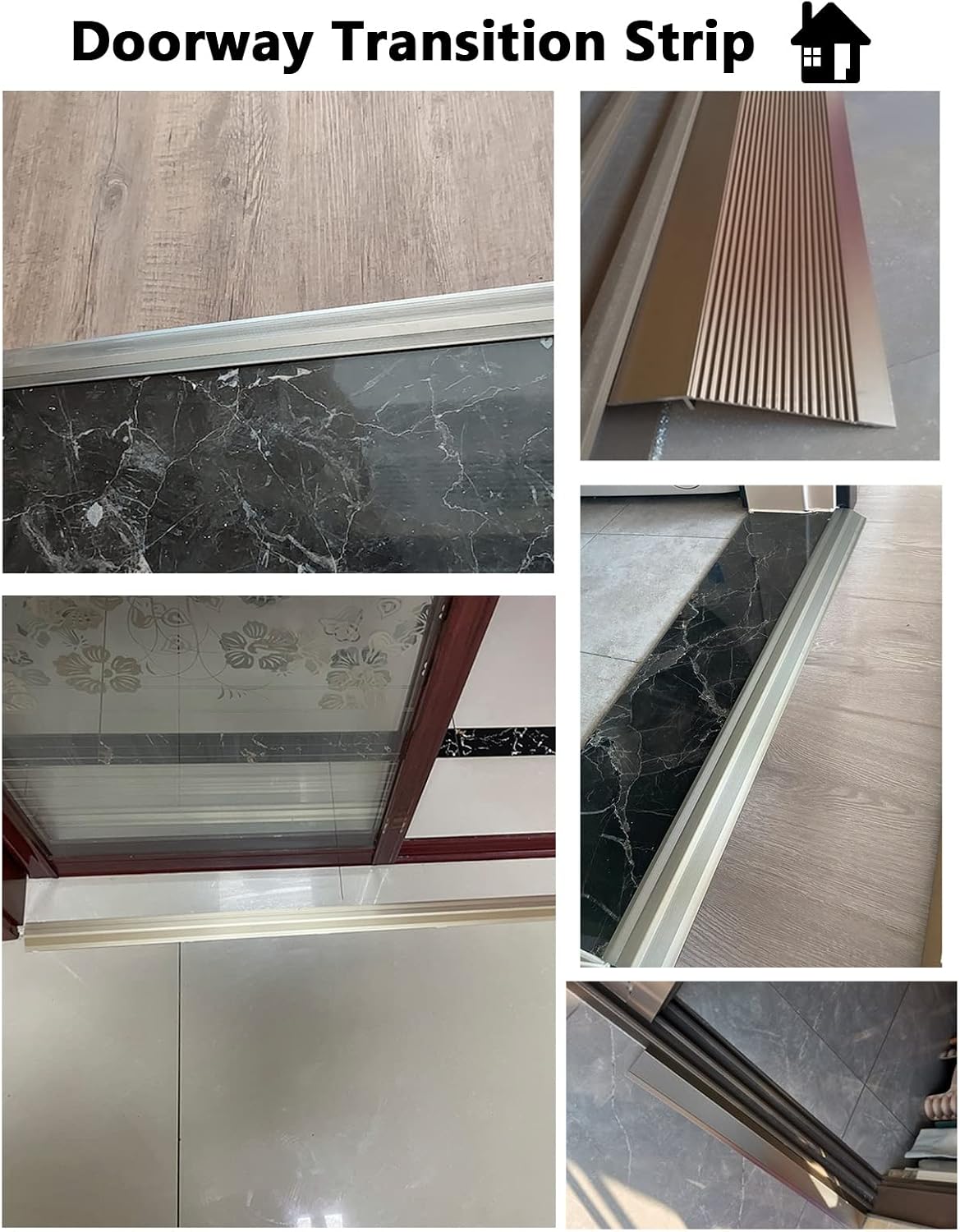 Floor Transition Strip Self Adhesive, Silver Reducer Flute Thresholds Ramp for Wood to Tile 10cm/ 4 Inch Wide, Great Gap/Drop Edge Trim Cuttable (L 140cm (55.1in))