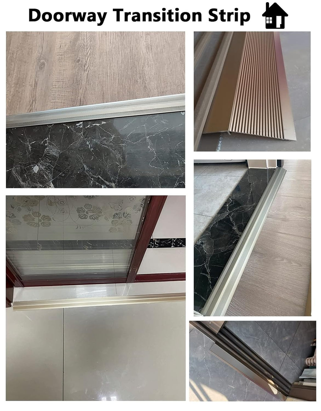 Doorway Uneven Floor Transition Strip, 4 Inch Wide, Aluminum Floor Threshold Ramp for Doorways From Carpet to Hardwood Floors, Front Door Entryway Reducer Flooring Edge Trim ( Color : Light Coffee , S
