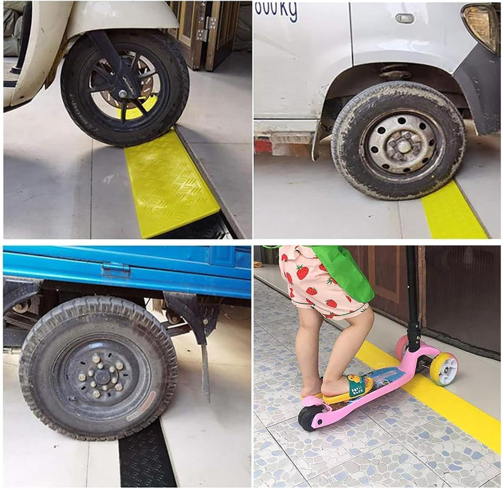 Rubber Ramps Threshold Ramp, Wheelchair, Plastic, Suitable for Doorways and Bathrooms, Can Be Cut to Size(Svart,6 * 2cm/2.3 * 0.8in)