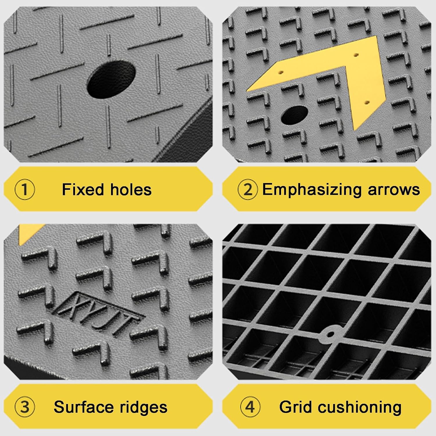 Curb Ramp Heavy Duty Rise Threshold Ramp with Expansion Screws Driveway Ramp for Loading Dock Warehouse Wheelchair(50 * 80 * 24cm/20 * 31 * 9.4in)