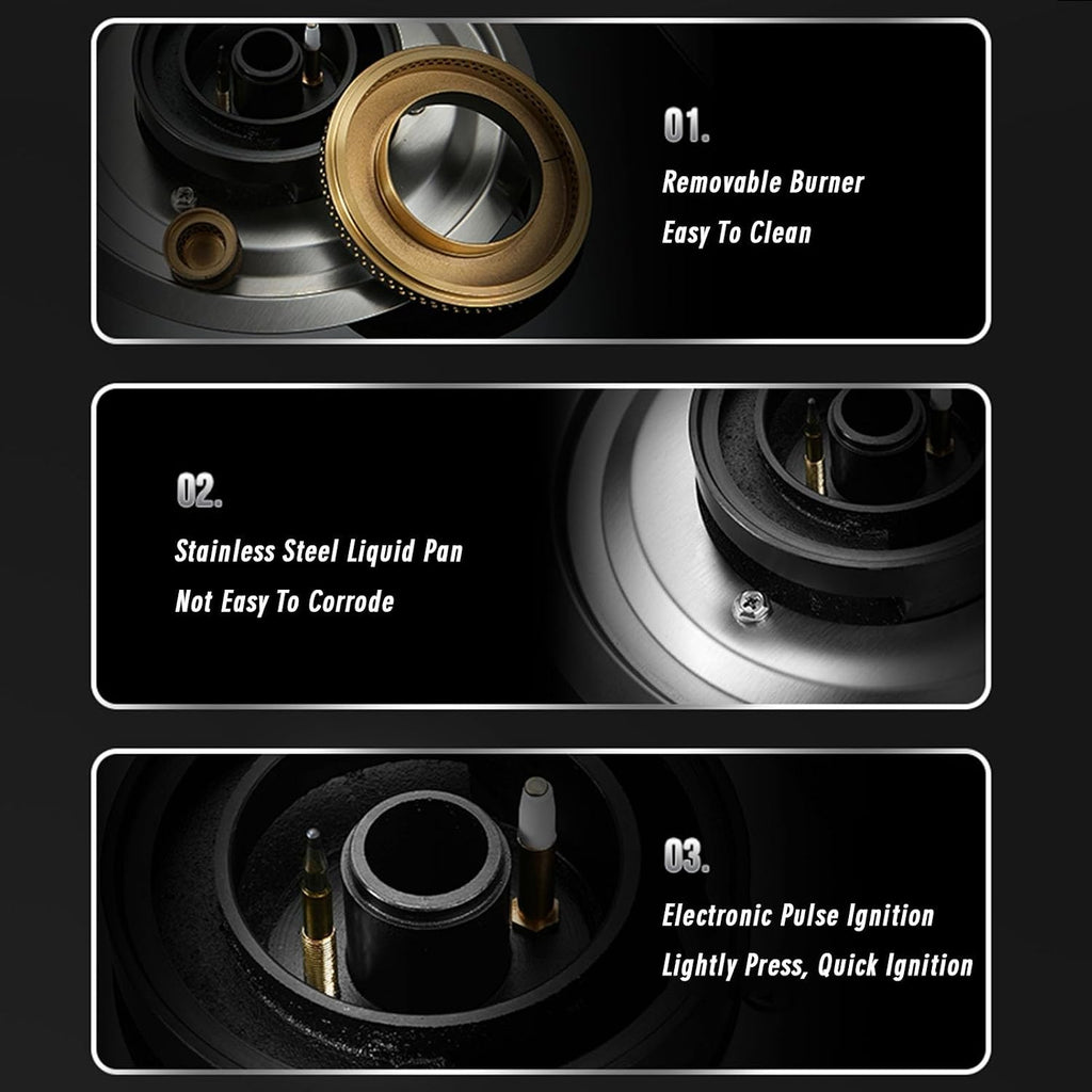 Portable Gas Stove,Single Burner Propane Stove,Max 17060BTU with Pulse Electronic Ignition Tempered Glass Suitable for Apartments Kitchens and More (Color : LPG)