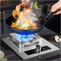1 Burner Propane Stove,Stainless Steel Cooktop,9-Cavity Fire Ring with Timer,for Camping Boiling and Frying,NG/LPG Conversion Kit(LPG)