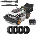 Mowrator S1 4WD 18Ah Remote Control Lawn Mower with Deformable Tires, All-Season Yard Care, 100% (45°) Slope Climbing, with Leaf Shredding Vacuum, 21' Width, 1.5–4.3' Cutting Height, Up to 1.12 Acres