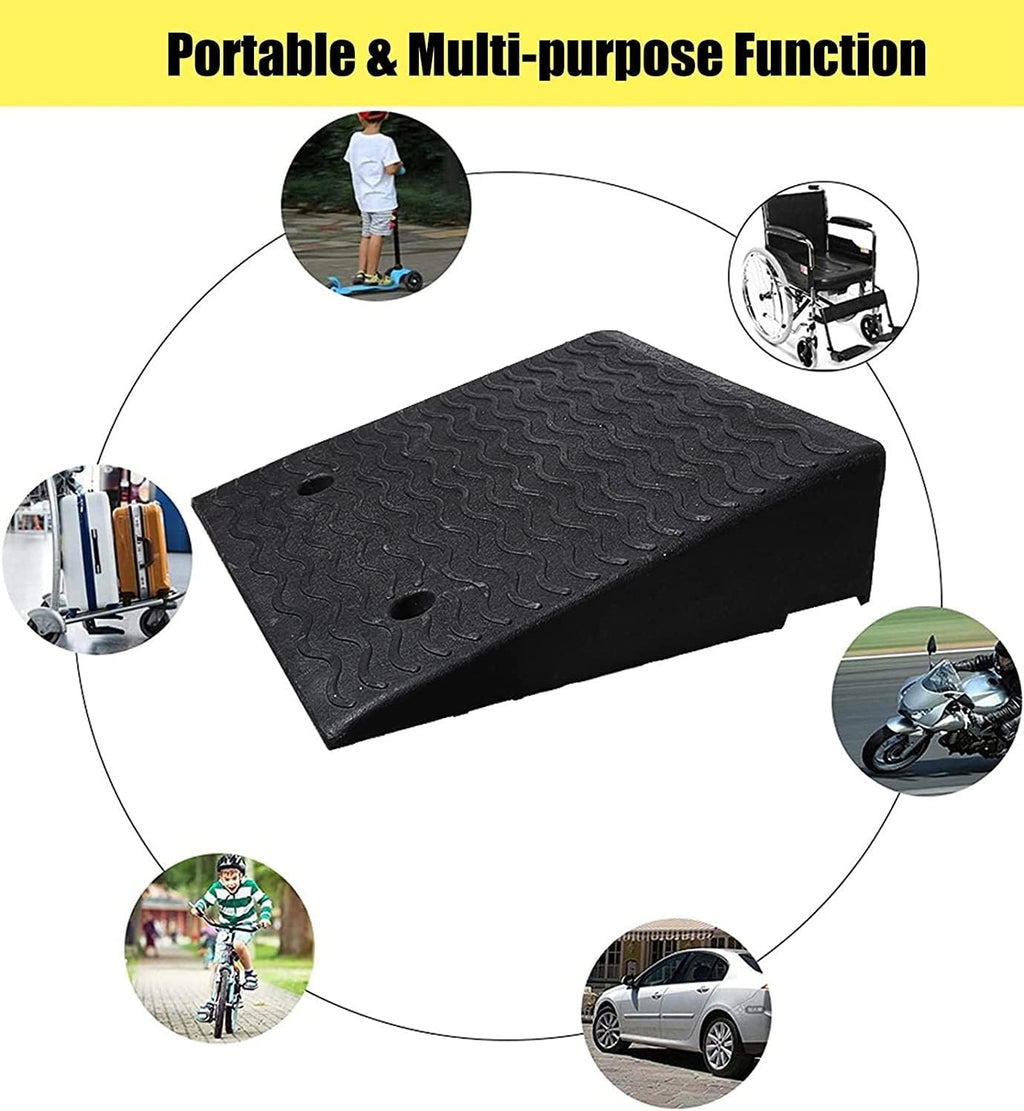 Heavy Duty Curbs Ramp for Stairs Scooters Wheelchair Threshold Ramps, Strong Solid Rubber Ramp 5 in/ 6 in/ 7 in/ 8 in Rise, Home Garage Driveway Ramp(16cm/6.3in Rise) (1)