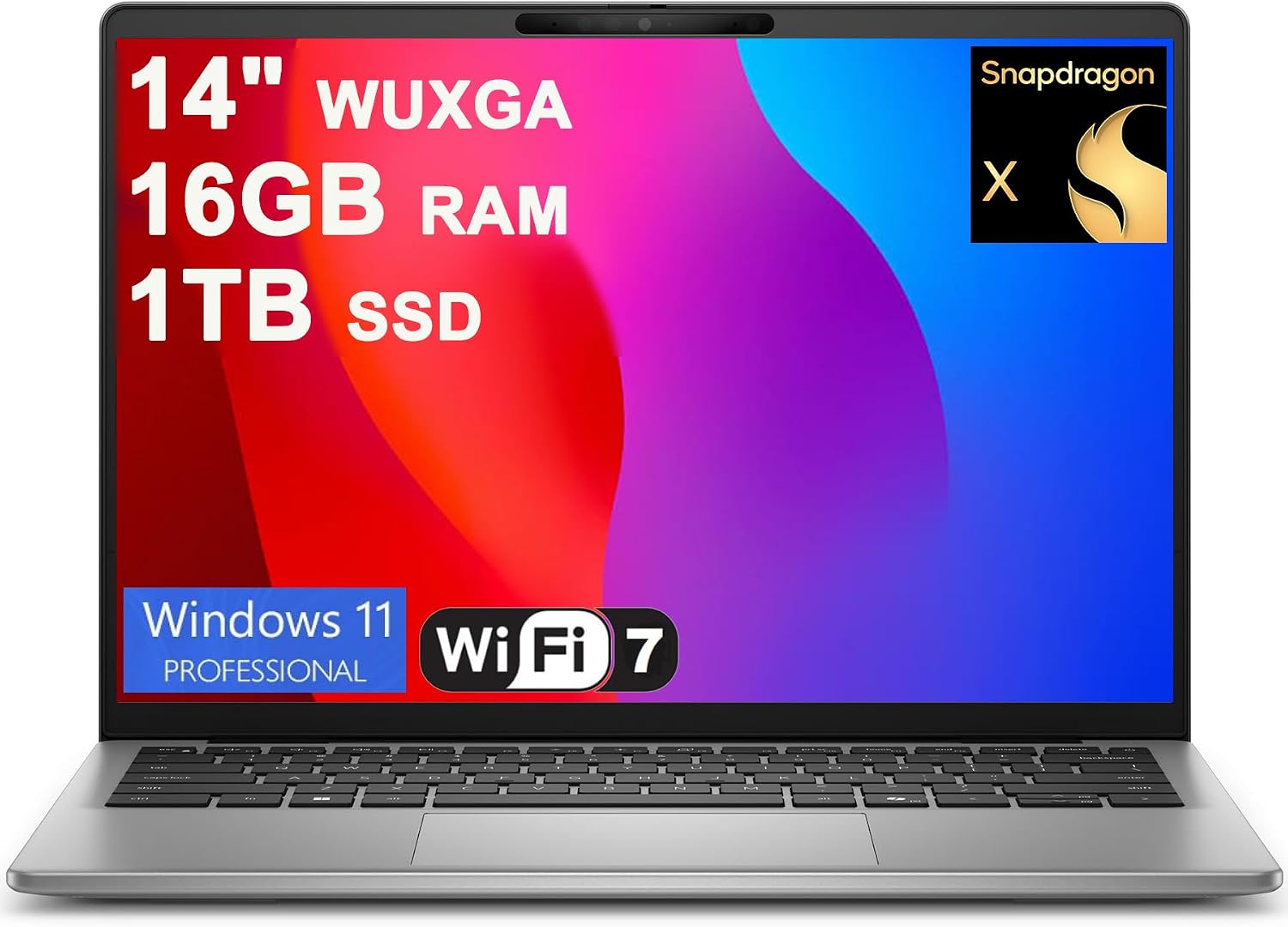Dell Inspiron 14 5441 Laptop 14' WUXGA IPS Qualcomm 8-core Snapdragon X Up to 45 NPU Tops (>i7-1355U) 16GB DDR5 1TB SSD WiFi7 for Creator Business Professional Win11Pro