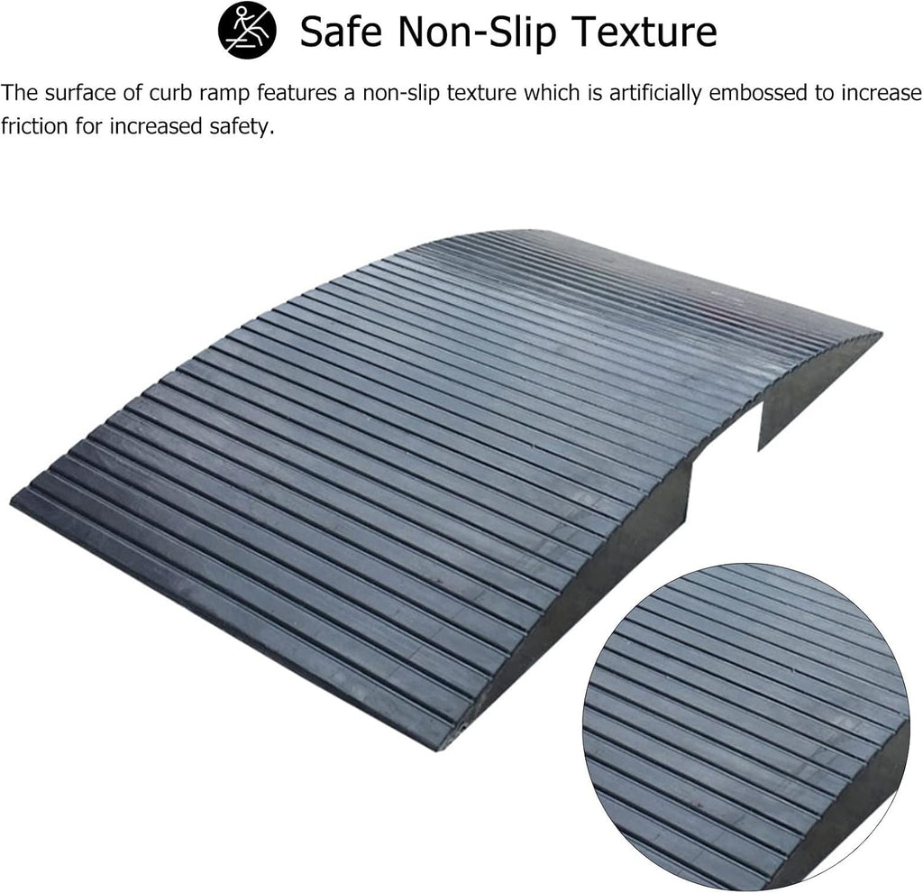 Mobility Scooter/Wheelchair Ramp for Front Door 20' Wide Threshold Ramp for Patio Sliding Door Rubber Bridge Ramp for Driveway/Shed/Doorways 32'x20'x2.5'