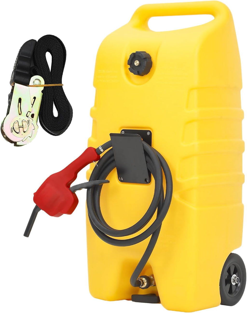 Garvee 15 Gallon Gas Can, Fuel Caddy with Pump, Fuel Transfer Tanks with 10 FT Delivery Hose Diesel Fuel Can for Cars, Lawn Mowers, Boats,Medium, Yellow