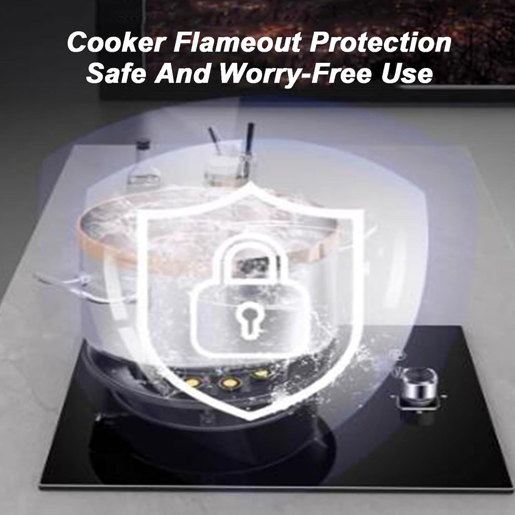 Gas Stove 1 Burner,5.2KW Nine-Cavity High-Fire Timer,Tempered Glass Cast Iron Pot Rack,Natural Gas/Liquefied Gas Conversion Stove,with Flameout Protection(NG)