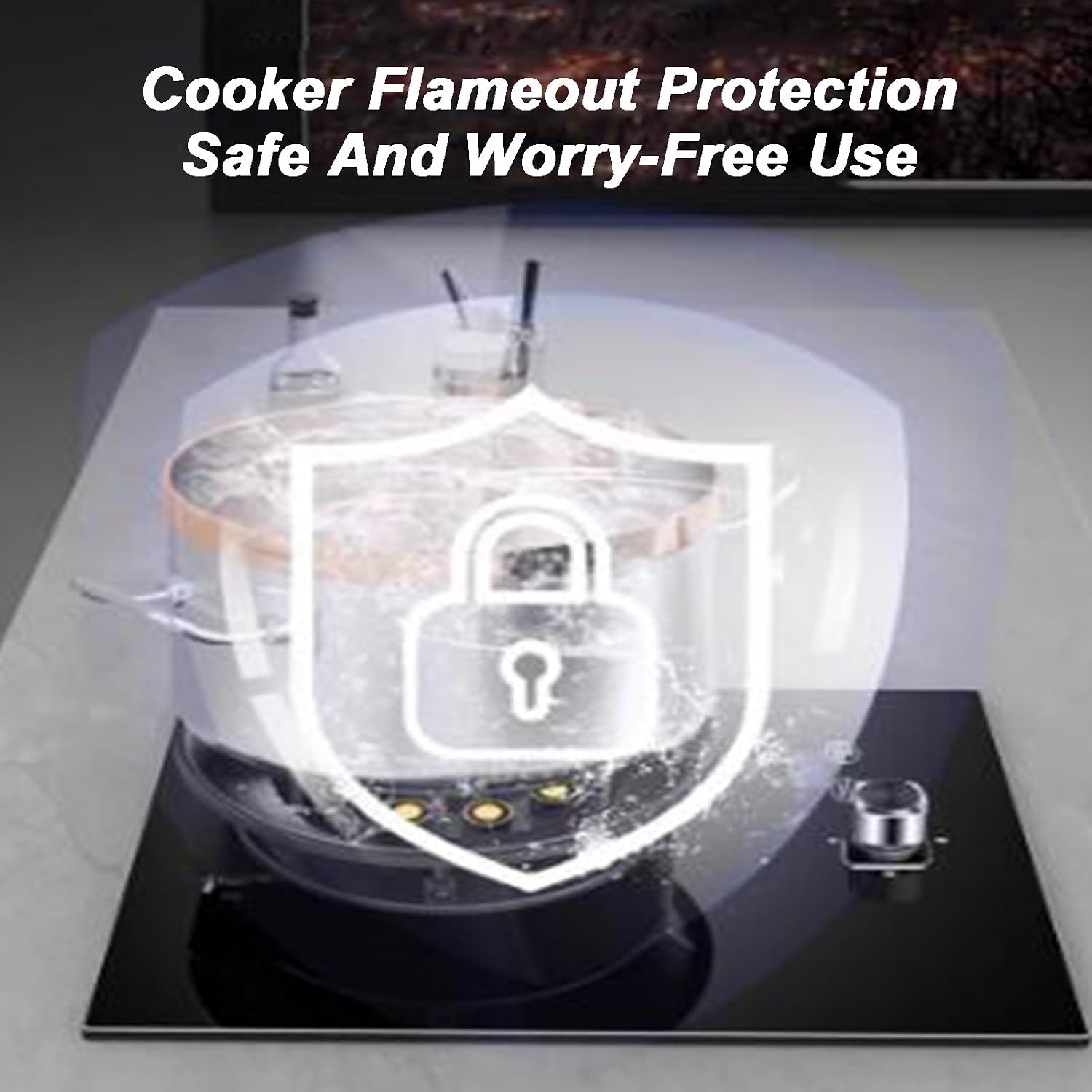 Gas Stove 1 Burner,5.2KW Nine-Cavity High-Fire Timer,Tempered Glass Cast Iron Pot Rack,Natural Gas/Liquefied Gas Conversion Stove,with Flameout Protection(NG)