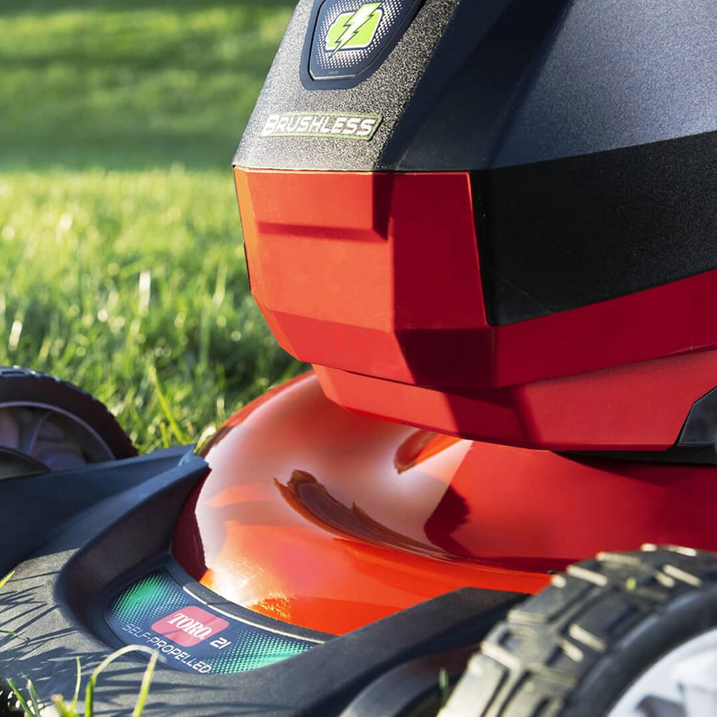 Toro Recycler 21 Inch Deck 60-Volt Max Durable Steel Foldable Lockable Push Lawn Mower with 3-Phase Brushless Motor, Black/Red