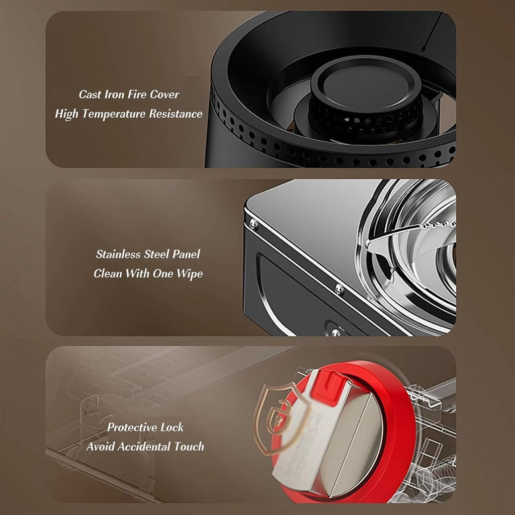 Single Burner Gas Stove,High Pressure Single Propane Burner,Home Kitchen with Flameout Protection,for Restaurant,fome(NG)