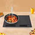 4000W Double Induction Cooktop, 24 inch Electric Hot Plate Dual Burner Induction Cooker, Cooker with 9 Power Levels for Cooking in Kitchen, RV, Apartment