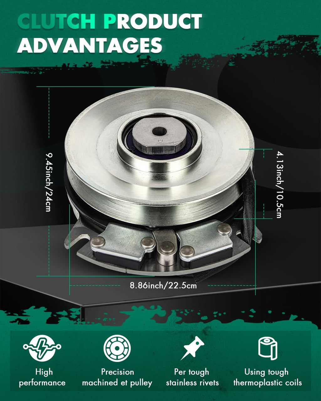 SCITOO New Electric Lawnmower, PTO Clutch Fit for Big Dog 601311 601311K, for Hustler 601311 601311K, for Warner 5218-154 5218-222 601311