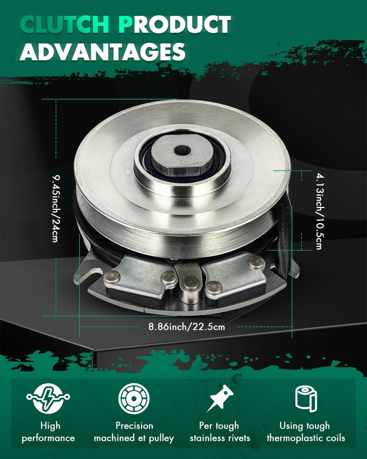 SCITOO New Electric Lawnmower, PTO Clutch Fit for Big Dog 601311 601311K, for Hustler 601311 601311K, for Warner 5218-154 5218-222 601311
