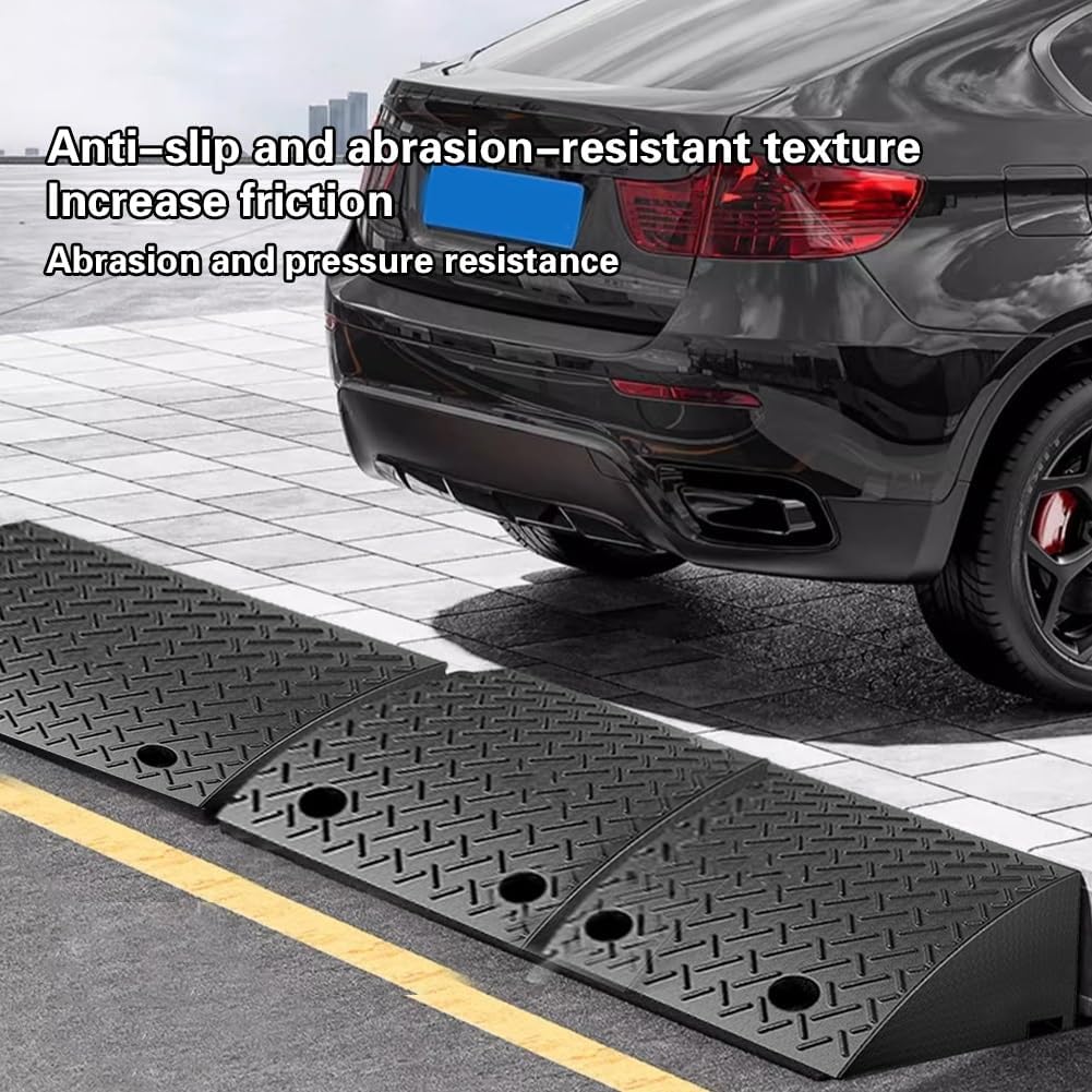 Portable Curb Ramps Heavy Duty Rubber Threshold Ramp Loading Ramp Car Curb Ramp Driveway Ramp for Car Doorways Bike Motorcycle(19.7x31.5x7.5in)
