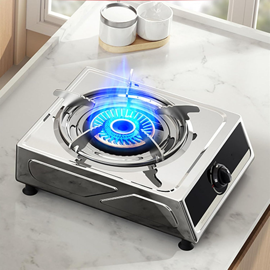 Gas Stove,1 Burner Portable Gas Hob LPG/NG Cooker,Stainless Steel Freestanding Table Top for Home Camping Garden Catering,4.2KW/14330.4BTU (Color : NG)