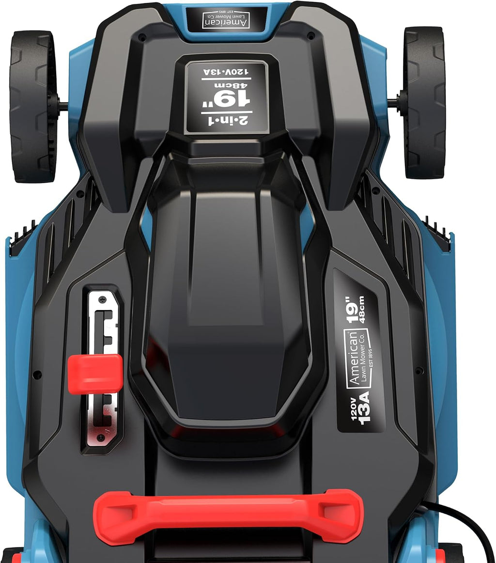 American Lawn Mower Company 51319 19-inch 13-Amp Corded Electric Push Lawn Mower with Grass Bag