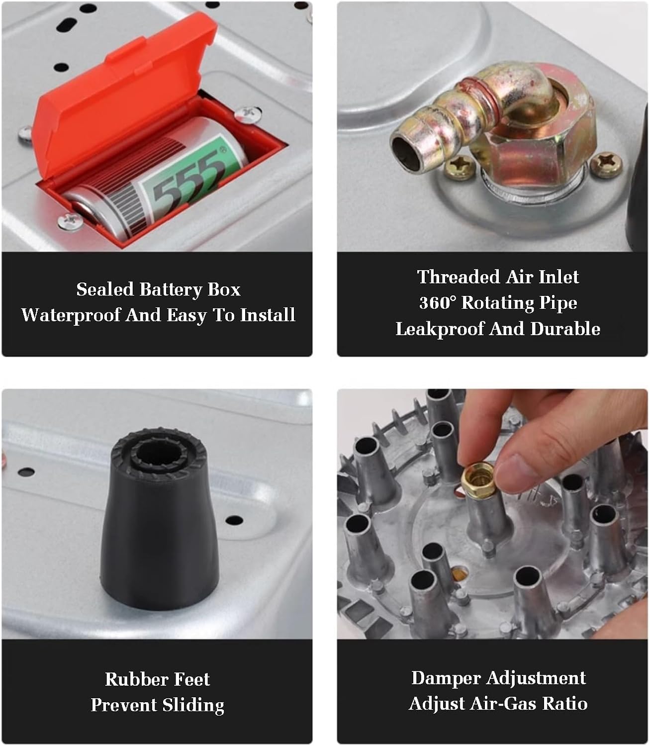 Gas Stove 1 Burner,Portable Gas Stove,Gas/LP Gas Conversion Stove,Stainless Steel Indoor Regulators,with Flameout Protection,for Home Kitchen(LPG)