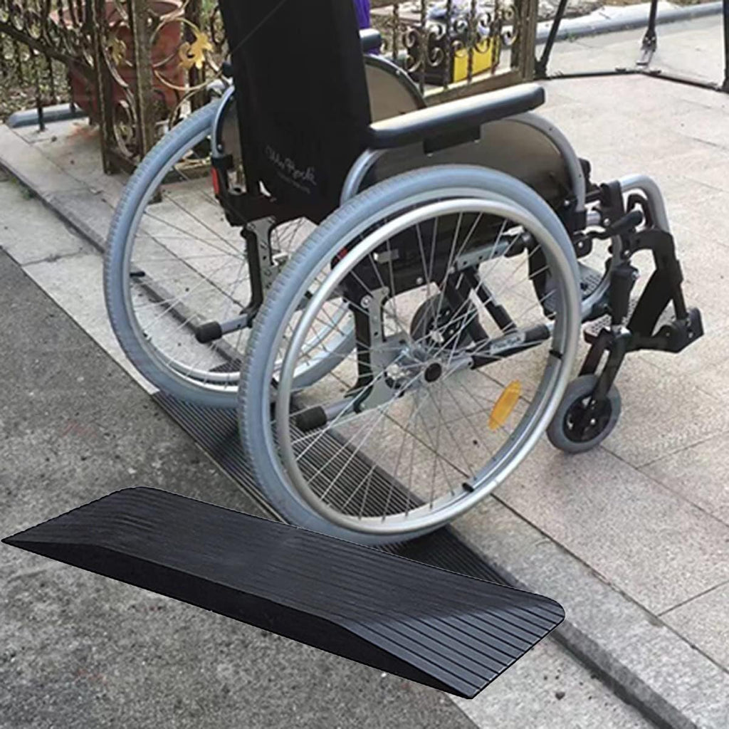 SAAKO Handicap Ramps Wheelchair Ramp 43. 5 Inch Width Threshold Ramp Non-Slip Rubber Scooter Ramp Wheelchair Stair Mower Kerb Ramps for Doors Sturdy