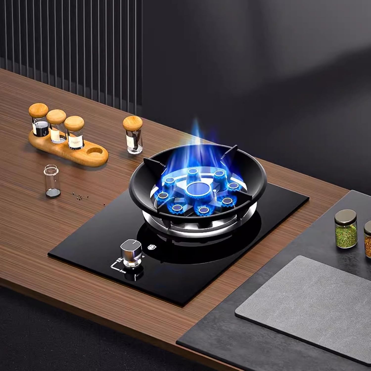 Camping Gas Stove 1 Burner,5.2KW Portable Stainless Steel Cooktop,with Flameout Protection,Lightweight for Outdoor Travel Hiking(NG)