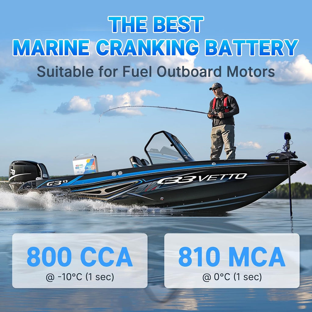 Redodo 12V 20Ah Lithium LiFePO4 Battery, 800CCA Cranking Battery, Group U1 Marine Battery Built in BMS, 40C Discharge Lithium Battery for Outboard Motor, Lawn Mower