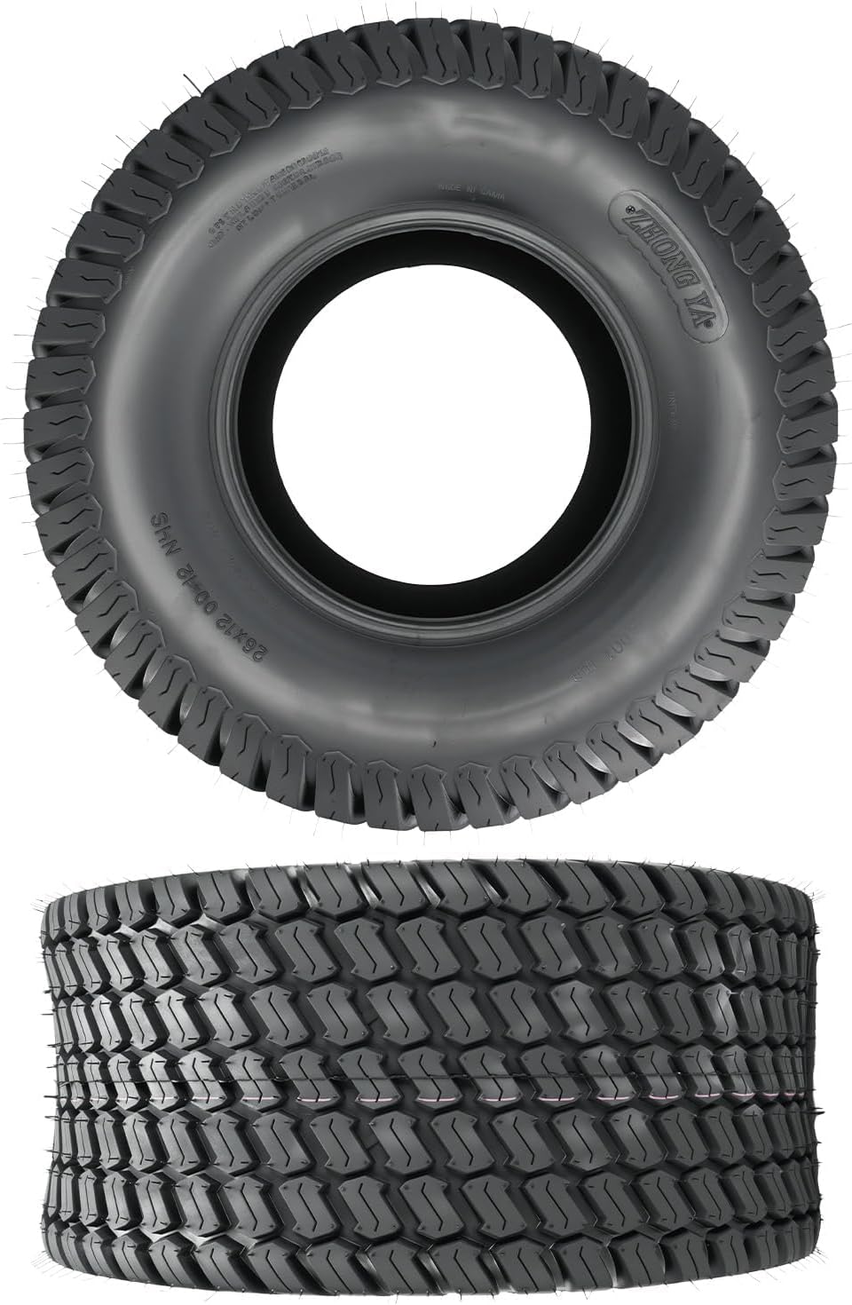 KAX 26x12-12 Lawn Mower Tires,26x12-12 Mud Tires for Off-Road, Golf Carts,4 Ply, 2Pcs,Tubeless Z-160