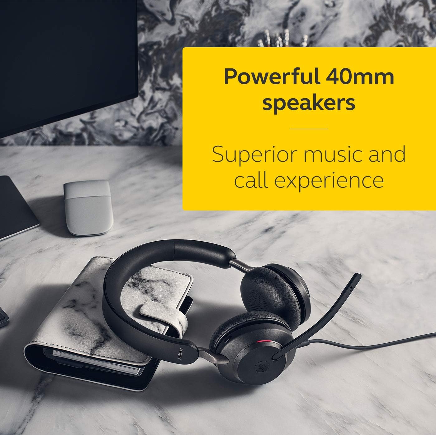 Jabra Evolve2 40 SE Wired Stereo Noise-Cancelling Headset - Features 3-Microphone Call Technology and USB-A Cable - MS Teams Certified, Works with All Other Platforms - Black