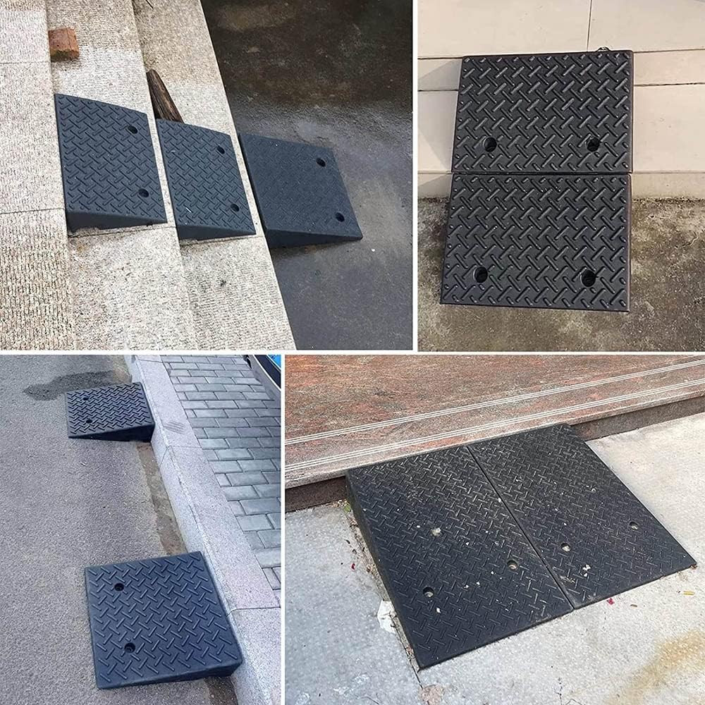 Driveway Curb Ramp Rubber Threshold Ramp, 2-6 Inch Height, Ramp for Loading Dock Car Sidewalk Heavy Duty & Portable (Size : 100x30x11cm)