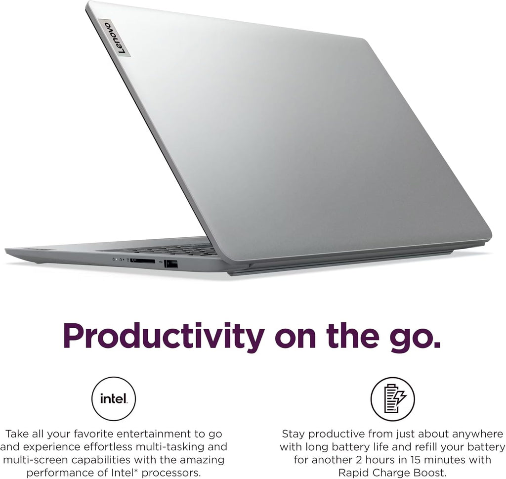 Lenovo IdeaPad 1i 15.6' FHD Laptop, Intel Core i5-1335U, 16GB RAM, 1TB SSD, Windows 11 Pro, Lifetime MS Office • Copilot AI, w/External DVD Drive, Long Battery Life, Wi-Fi 6, Dolby Audio, Cloud Gray