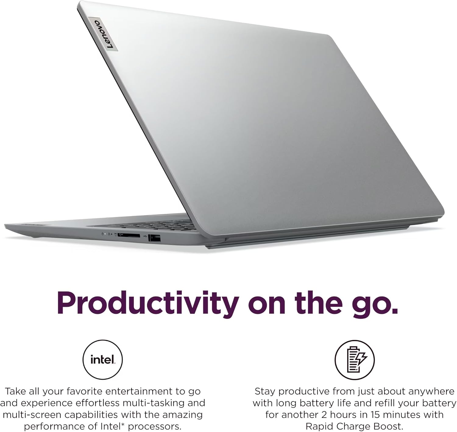 Lenovo IdeaPad 1i 15.6' FHD Laptop, Intel Core i5-1335U, 16GB RAM, 1TB SSD, Windows 11 Pro, Lifetime MS Office • Copilot AI, w/External DVD Drive, Long Battery Life, Wi-Fi 6, Dolby Audio, Cloud Gray