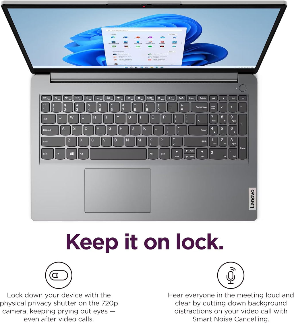 Lenovo IdeaPad 1i 15.6' FHD Laptop, Intel Core i5-1335U, 16GB RAM, 1TB SSD, Windows 11 Pro, Lifetime MS Office • Copilot AI, w/External DVD Drive, Long Battery Life, Wi-Fi 6, Dolby Audio, Cloud Gray