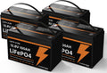 12V 100Ah LiFePO4 Battery Lithium Battery Group 31 Built-in 100A BMS, 1280Wh Up to 15000 Deep Cycles Rechargeable Battery for RV, Marine, Van, Backup-4 Pack