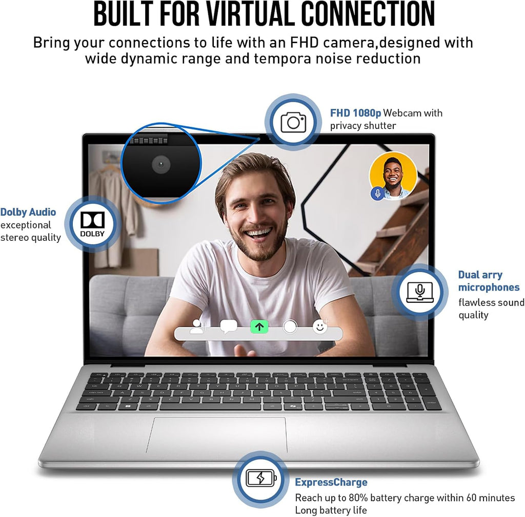 Dell 2026 16 Touchscreen Laptop Computer, 16' FHD+ Touch Screen Business Laptop, Intel Core 5 (10-Cores, Beat i7-1355U), 16GB DDR5 512GB SSD, Windows 11 Pro, Backlit Keyboard, Wi-Fi 6E, Copilot Key