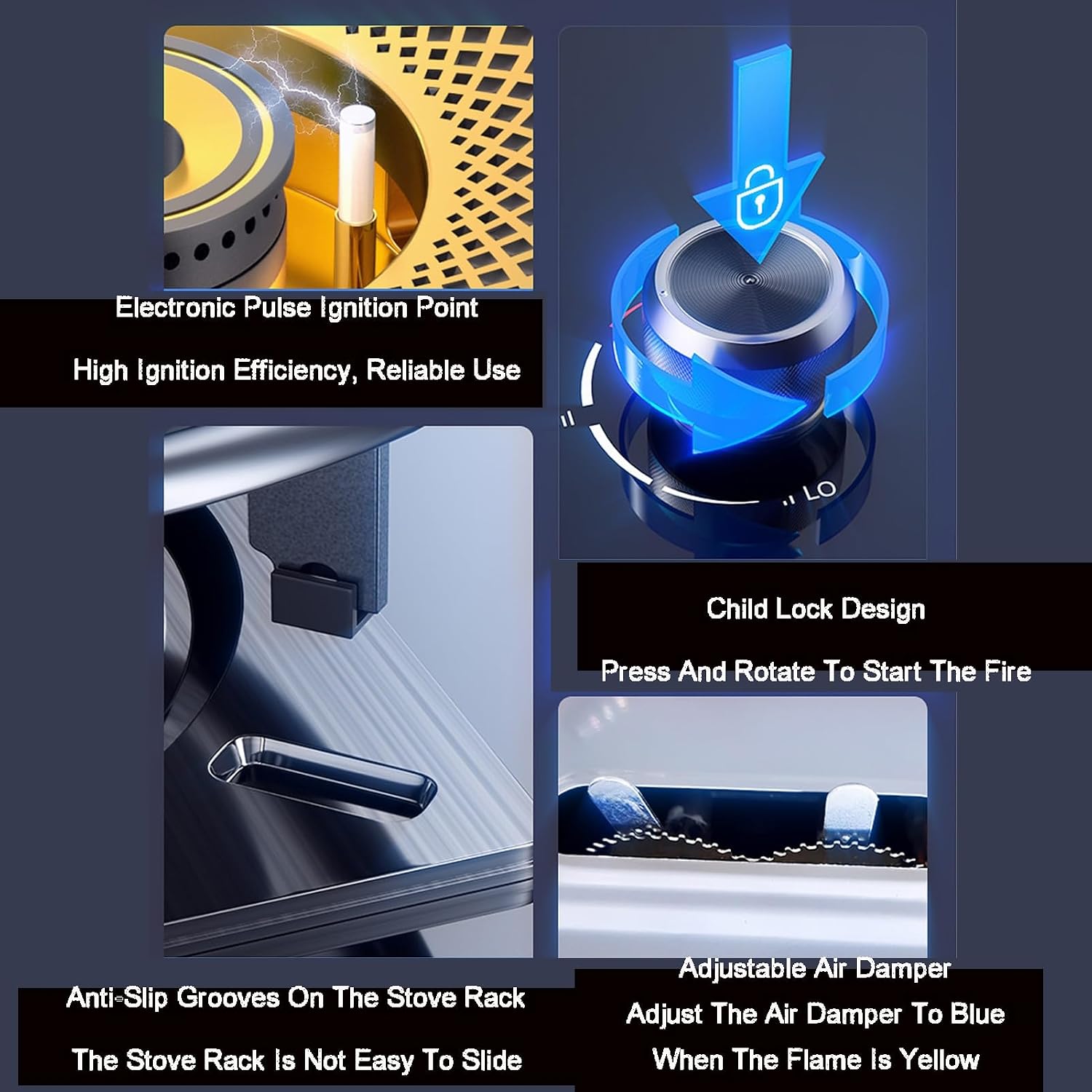 Single-Burner Gas Stove,5.2kW High Flame,High Pressure Single Propane Burner,timeable,for Kitchens,Apartments(LPG)