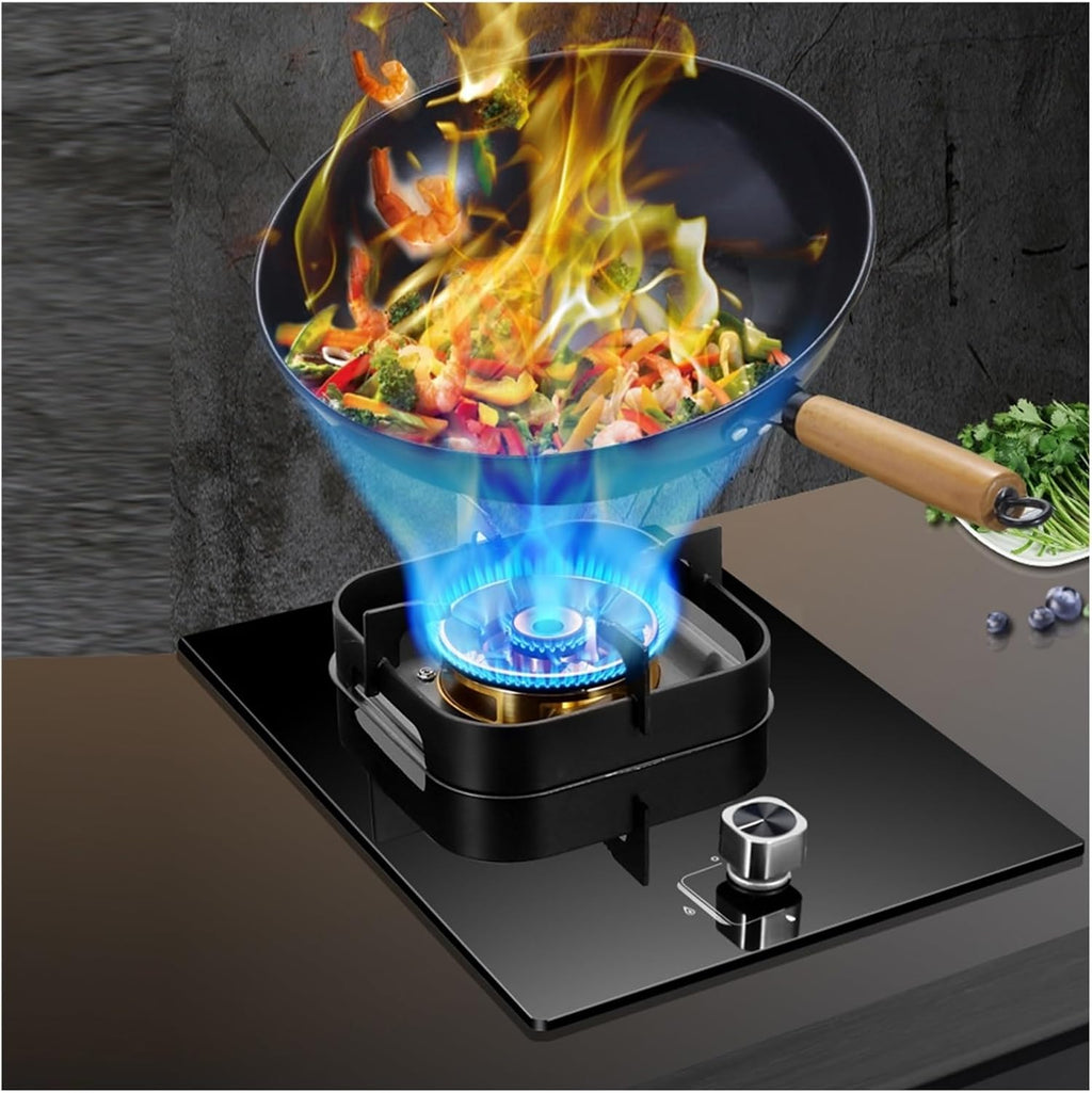 Gas Stove 1 Burner,Countertop Stove 5.2KW,Tempered Glass Dining Table Cooking,with Flameout Protection Device,Gas/LP Gas Conversion Stove(LPG)